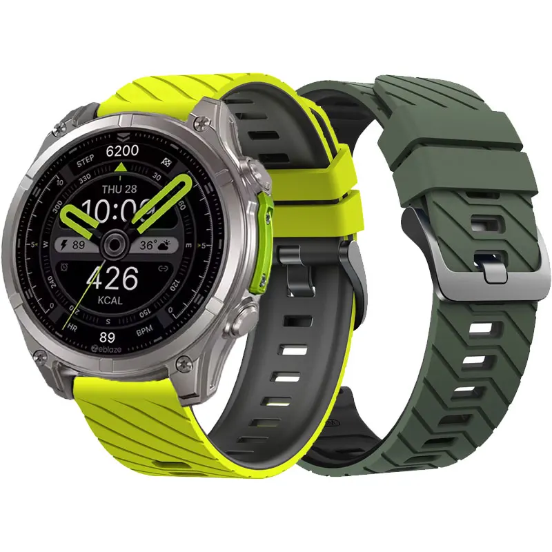 Pulseiras Esportivas de 22mm para Zeblaze Stratos 4/3/Vibe 8/7 Pro/Beyond 3 Pro, Bracelete de Silicone para Realme Watch5 HAYLOU Solar Ultra Correa