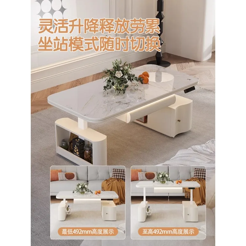 Cream wind solid wood electric folding lifting table household desktop computer table bedroom 1.2 meters desk e-sports table