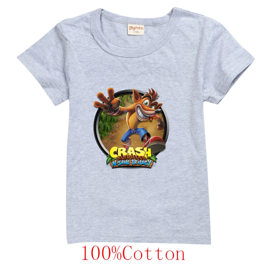 Game Crash Bandicoot Kids Clothes T Shirts Children Cartoons Casual Tops Boys Girls Teenager Outfits Tee Shirt