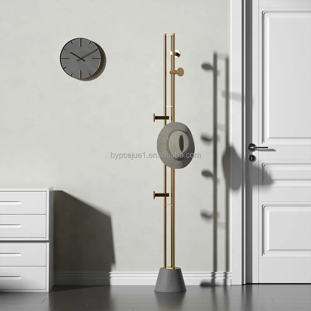 

Exquisite Handmade Metal Concrete Floor to Ceiling Coat Rack High Quality Modern Home Decor Coat Rack for Living Room Bedroom