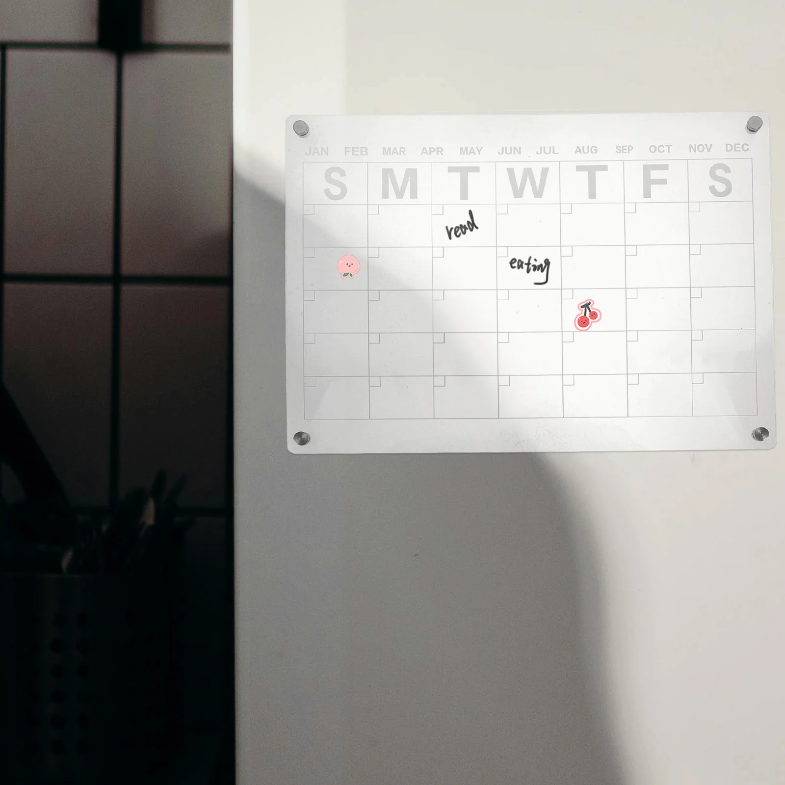 لوحة كتابة مسح جاف شفافة من الأكريليك المغناطيسي، مخطط رسائل مذكرة، منظم يومي لثلاجة المطبخ المكتبية، قابلة لإعادة الاستخدام