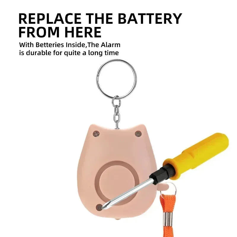 إنذار شخصي للدفاع عن النفس، بومة لطيفة 130DB إنذار أمان صفارة الإنذار للدفاع عن النفس للنساء والفتيات، ضوء تحذير سلسلة مفاتيح EDC شخصي