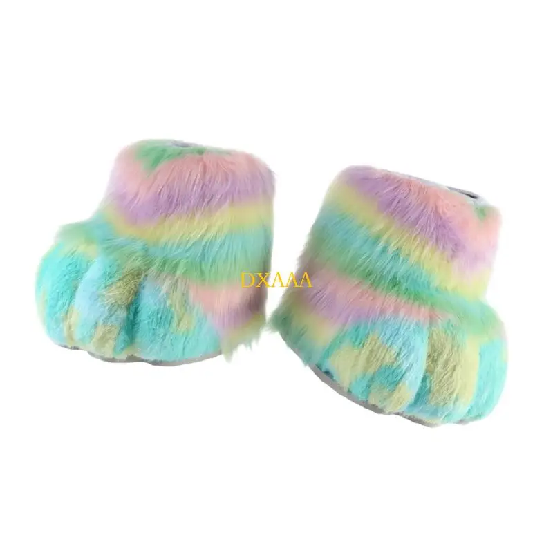 DXAA Gatti Lupo Cane Volpi Fursuit Piedi Zampe Artiglio Scarpe Stivali Pantofole pelose animali