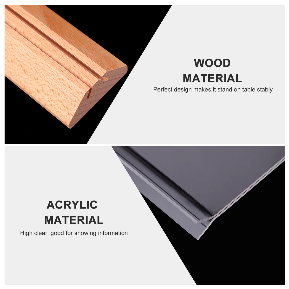 

Acrylic Dining Brand Menu Stand Holder Table Sign Holders for Top Display Placecard