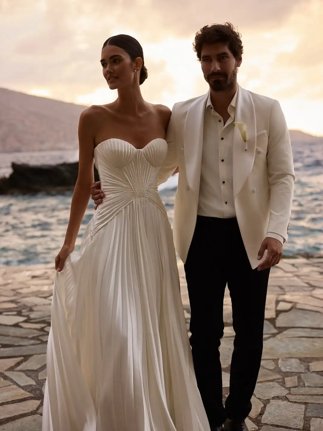 

Ofherown Elegant Pleated Satin Wedding Dress for Women A-Line Sweetheart Neck Bridal Gowns Simple Vestido de Novia Customized