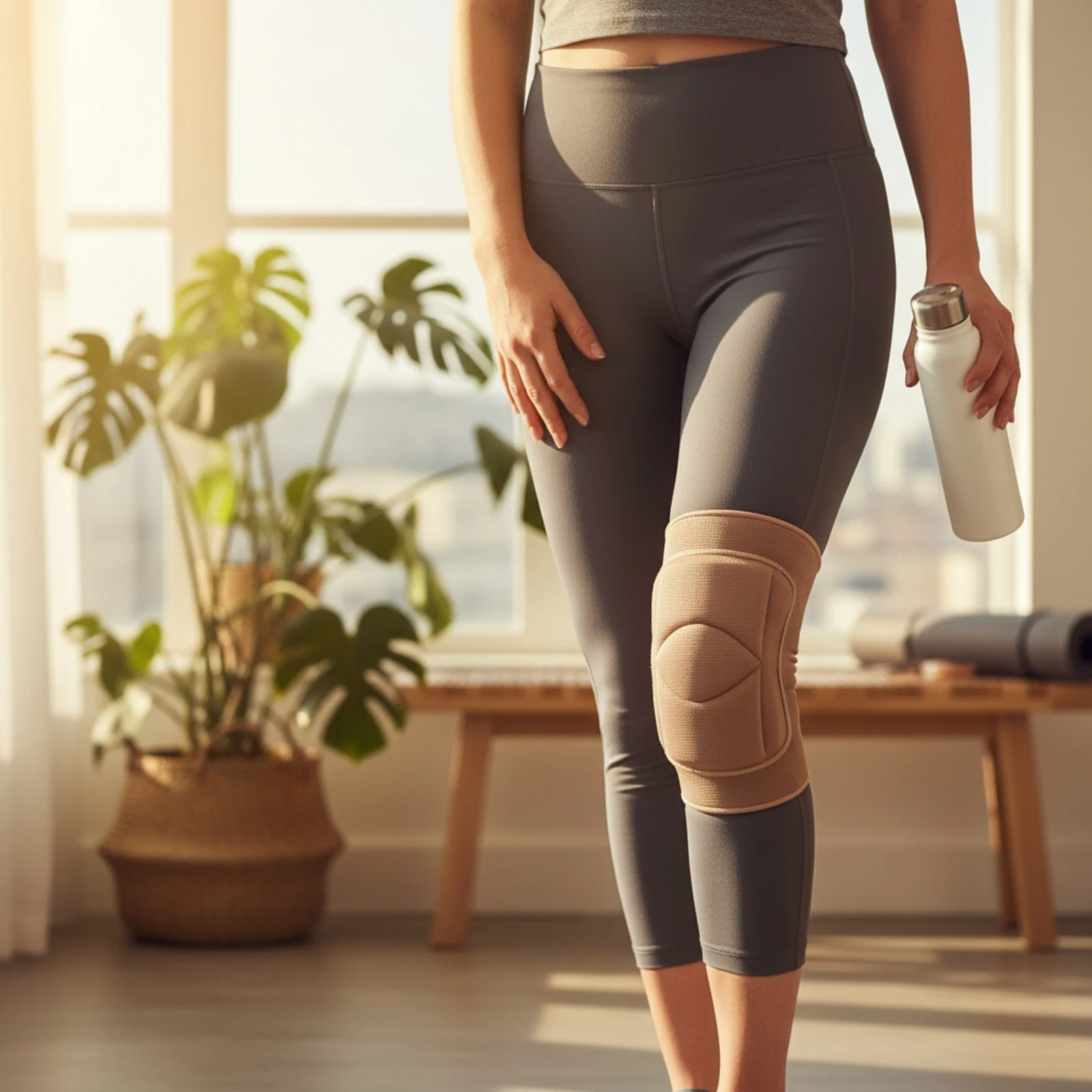 Knee Guard Slip-on Knee Pad with Sponge Padding Padded Compression Leg Sleeve Close-Fitting Defensive Equipment-Way Stretch