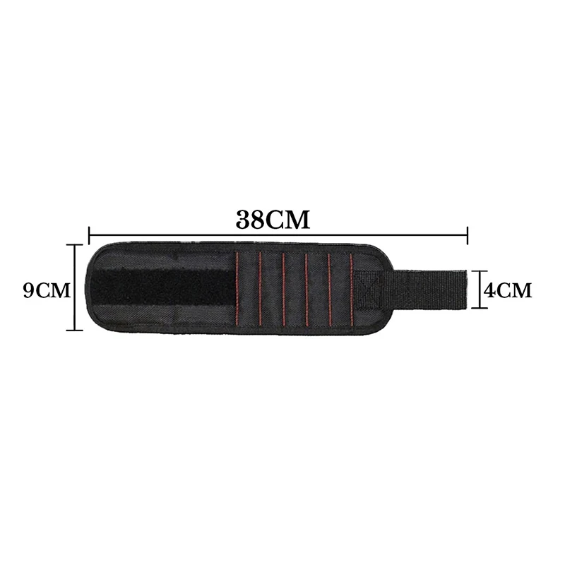 Magnetic Wristband Adjustable Magnetic Wristband Toolkit 5 Grids Storage Bracelet Holder for Screws Nails Drill Bits Repair Tool