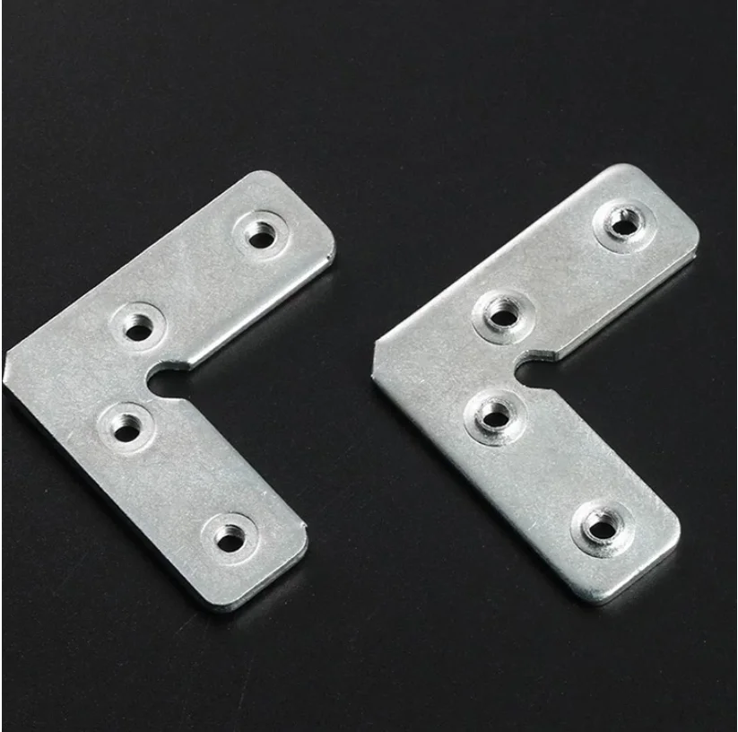 20pcs Flat handle corner code L-shaped right angle aluminum frame door corner 4-hole angle iron machine screw  90 degrees corner