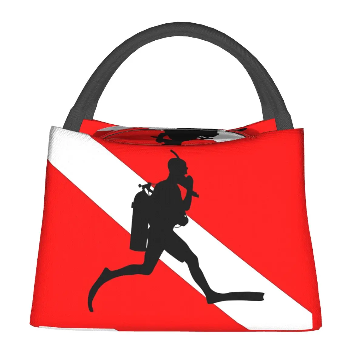 

Scuba Diver Flag Resuable Lunch Bag Travel Lunch Box For Women Fashion Print Tote Food Bags Oxford Cooler Bag Office Work
