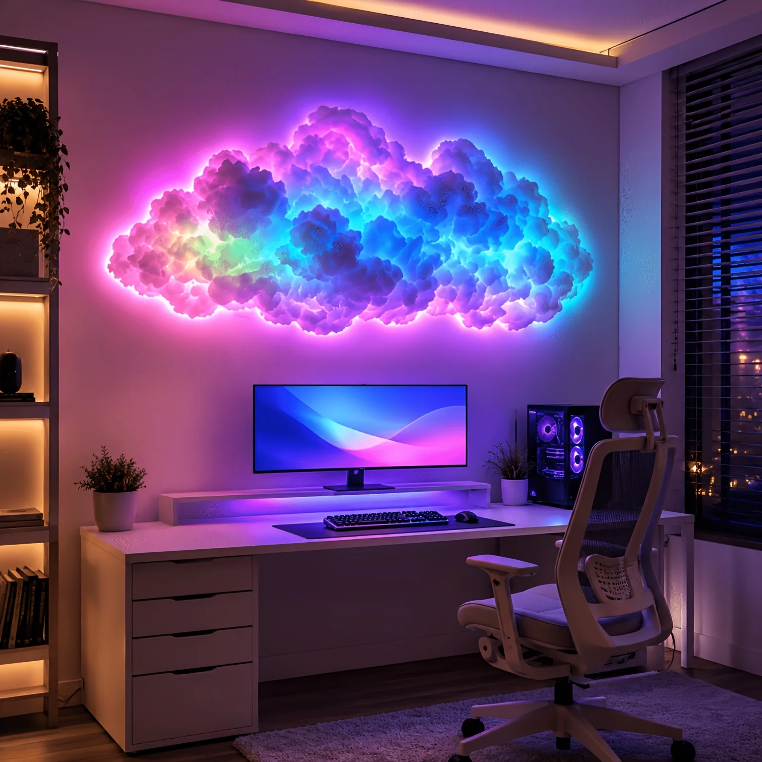 Thunder Cloud LED Light, Dynamic RGB Cloud Lamp and Music Sync, USB Powered Wall Ceiling Mount Cloud Light, Aesthetic Room Decor