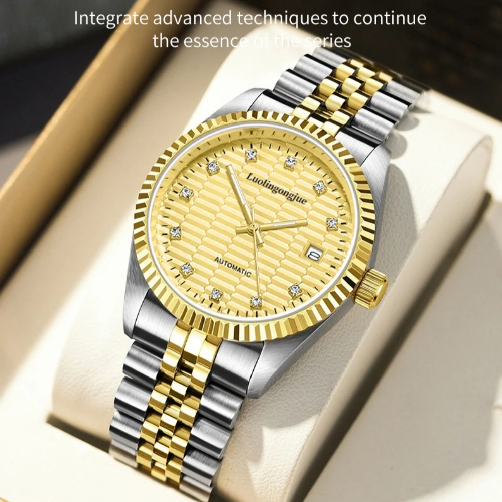 

Деловые классические мужские часы, роскошные полностью автоматические механические часы, модные полые ночники, водонепроницаемые спортивные часы, подарок