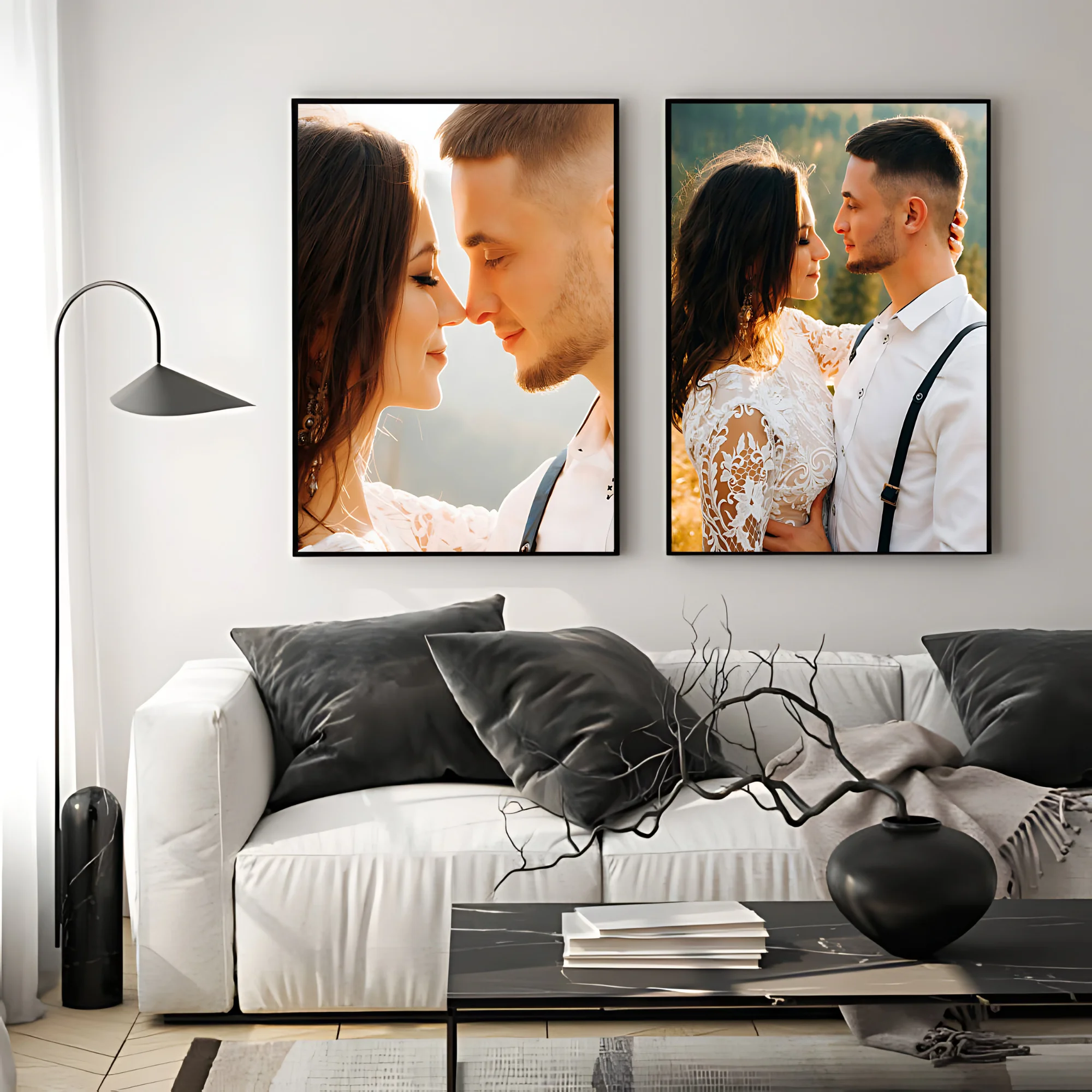 2 Stück/Set Individuelle Fotoposter & Dekorative Kunst; Personalisierte Rahmenlose Leinwanddrucke; Feiertagsgeschenke; Wohnzimmerdekoration – Detail 3