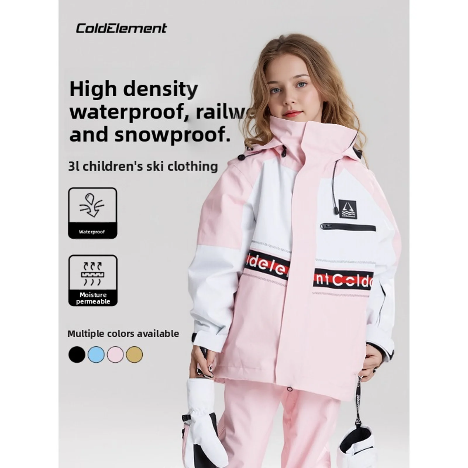 

Coldelement Kids Ski Jacket for Boys & Girls - Waterproof Warm Thickened, For Snowboard & Ski, Toddler to Big Kids Outerwear