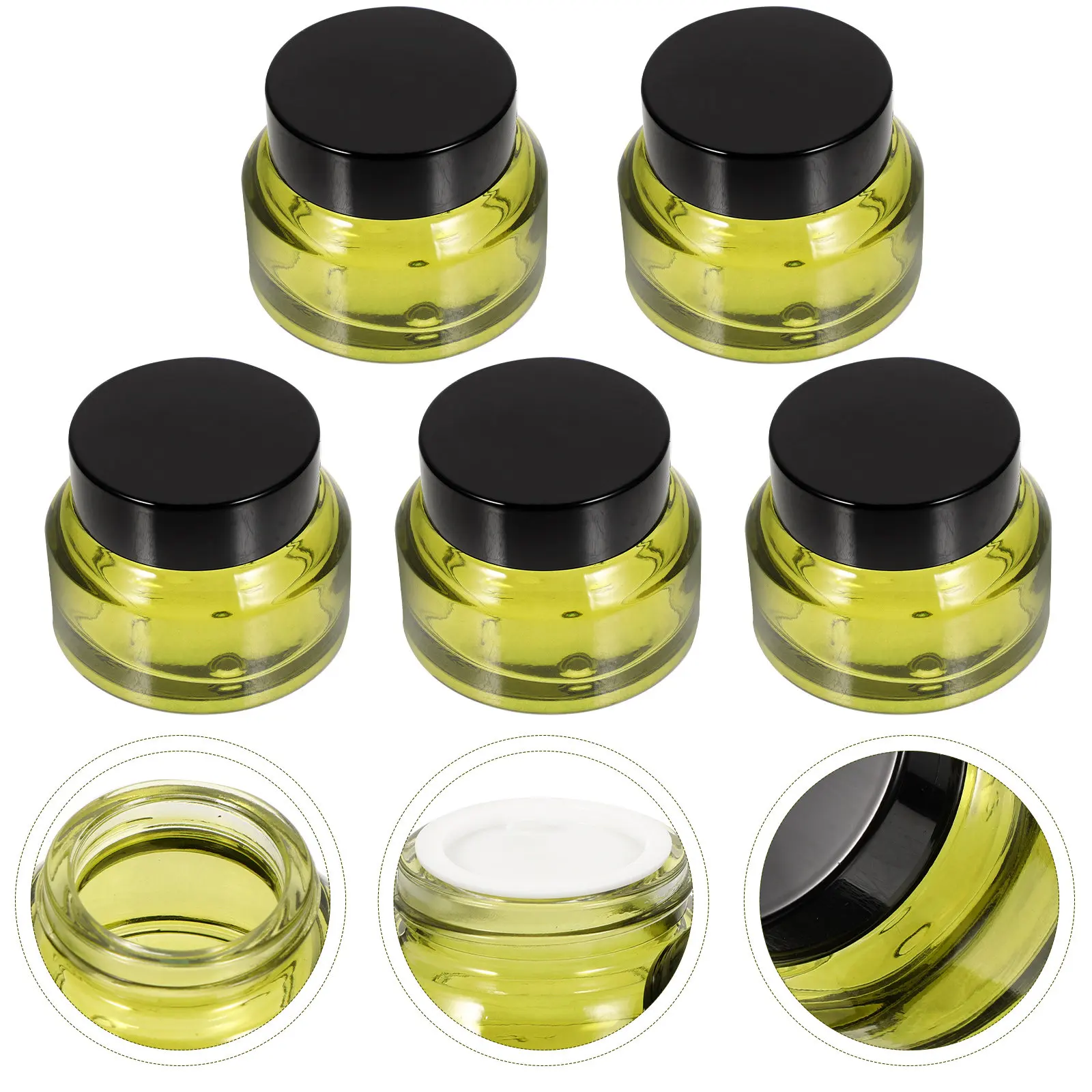 

Набор из 5 многоразовых дорожных контейнеров для крема: мини-баночки для бальзама для лица и тела, пробников косметики, портативные