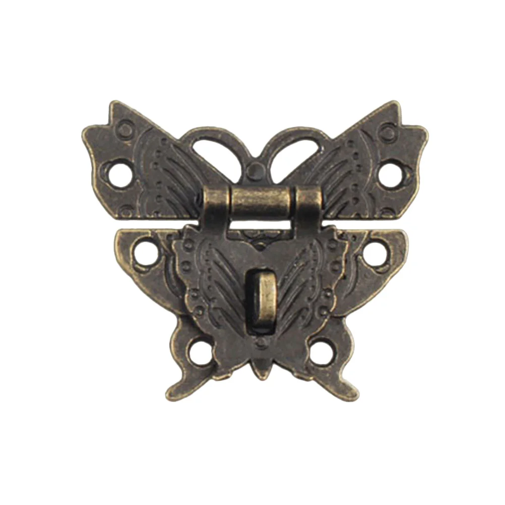 

2pcs Butterfly Buckle Hook Locks Vintage Jewelry Box Latches Alloy Hasp Wooden Furniture Cabinet Chest Hardware