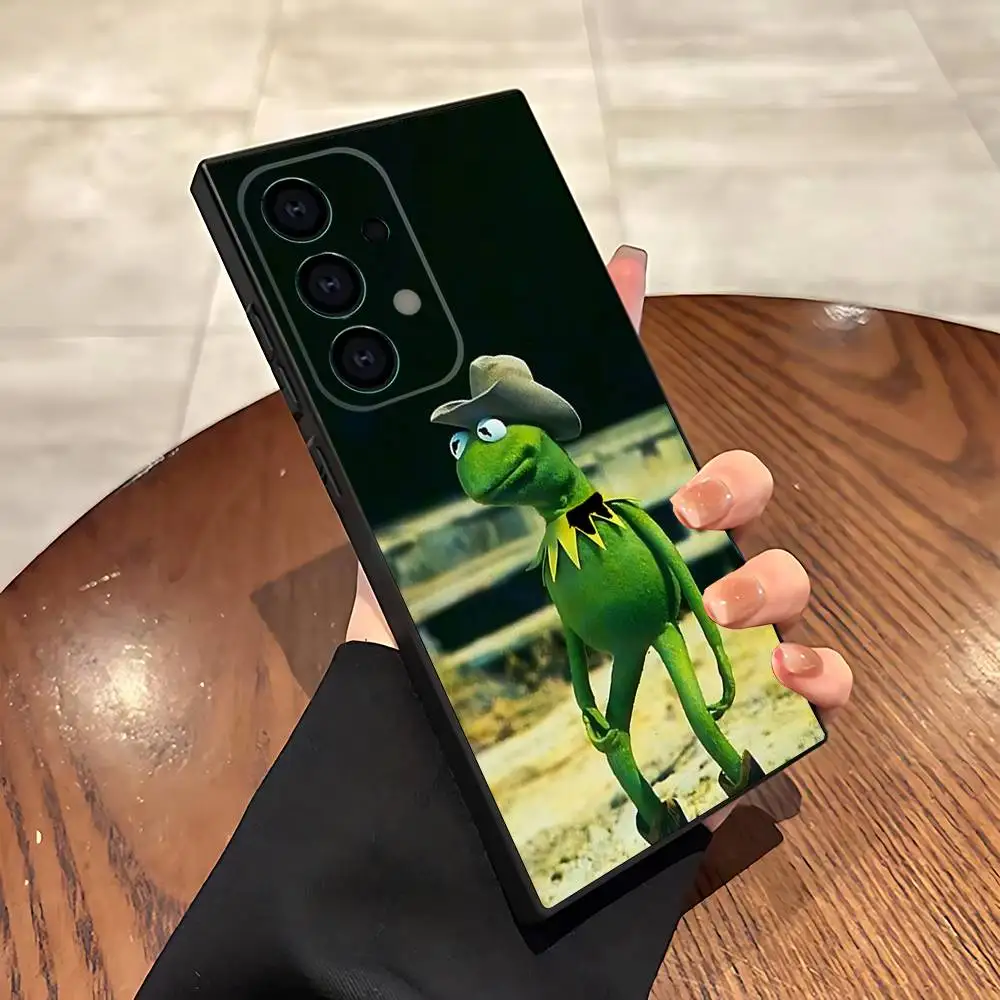 K-Kermit de kikker Telefoon Case Voor Samsung S25, S24, S21, S22, S23, S30, Ultra, S20, Plus, Fe, Lite, 5G Zwarte Cover