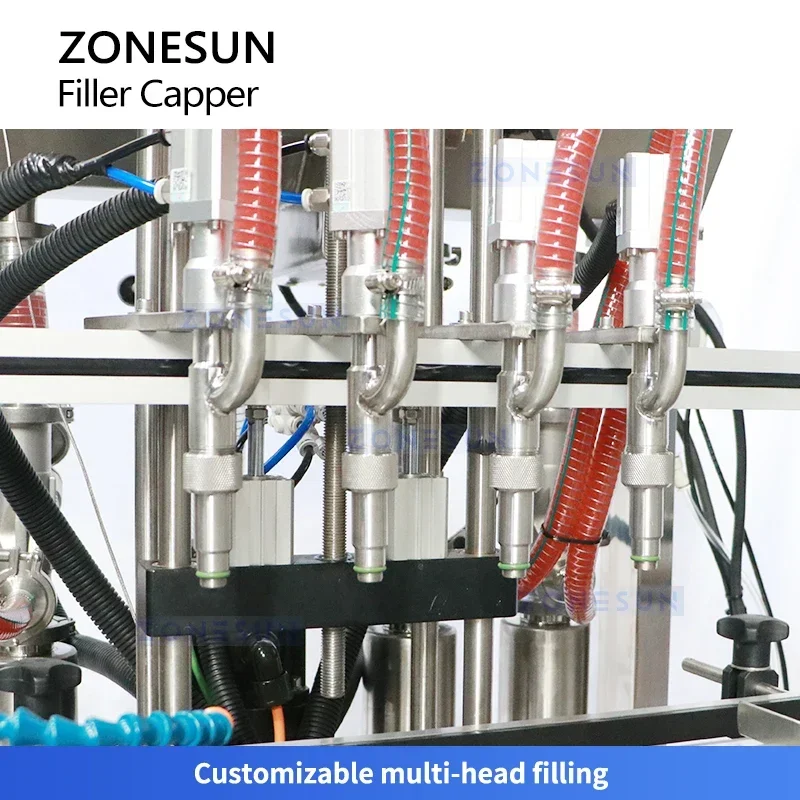 Zonesun Piston Filler & Steam Vacuum Capper Glass Jar Filling and Sealing Machine Food Saver Vacuum Sealer ZS-FAL180B10