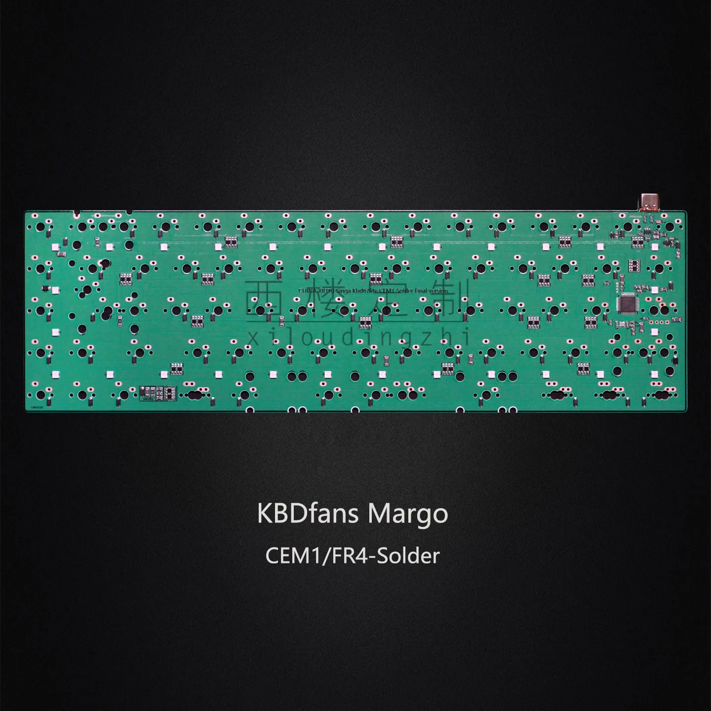 1.6mm Solderable PCB Compatible with KBDfans Margo/Kbd67lite with CEM1/FR4 Base VIA Remapping 1K Rate