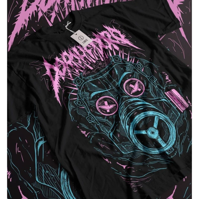 Dorohedoro Graphic T‑Shirt Men Women Summer Short Sleeve Casual Death Metal Gas Mask Printed Tee Top Manga Fans Punk Streetwear