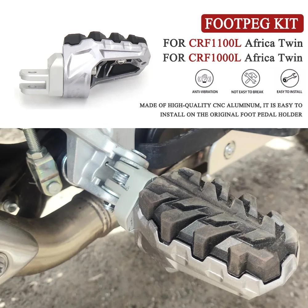 

New Motorcycle CNC Footpegs Foot Peg Rests Pedals For Honda CRF1000L AFRICA TWIN CRF1100L Africa Twin Adventure Sports 2019-2024