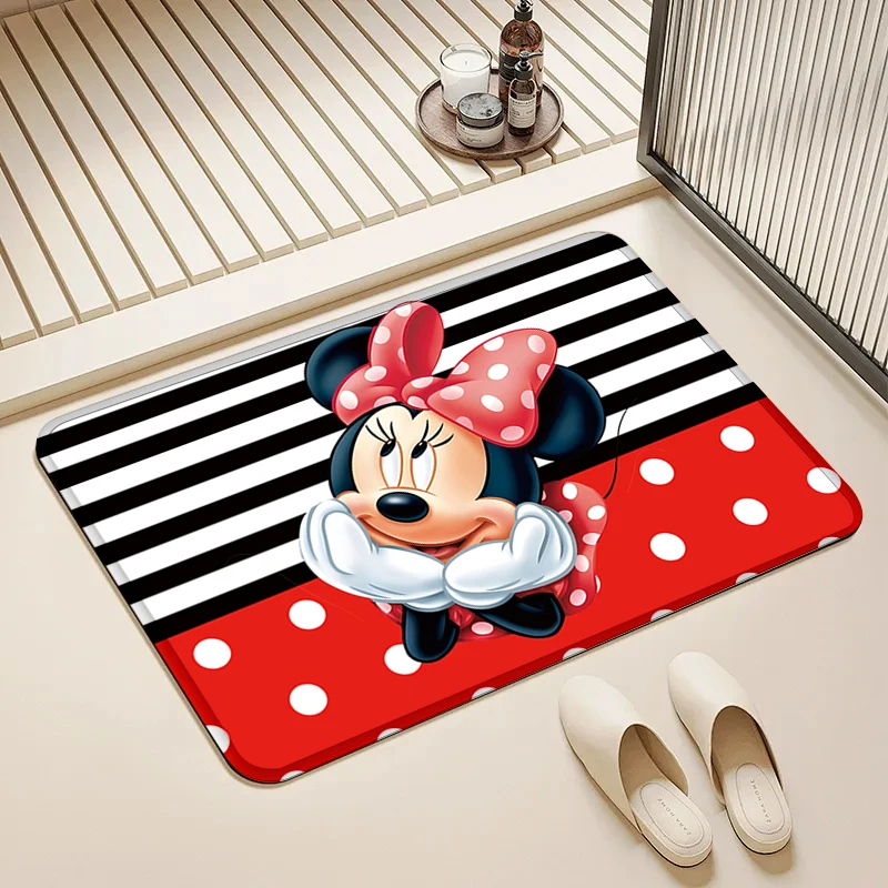 

Disney Minnie Mouse Polka Dot Door Mat Non-Slip Soft Floor Rug for Home Kids Room Bathroom Kitchen Decor
