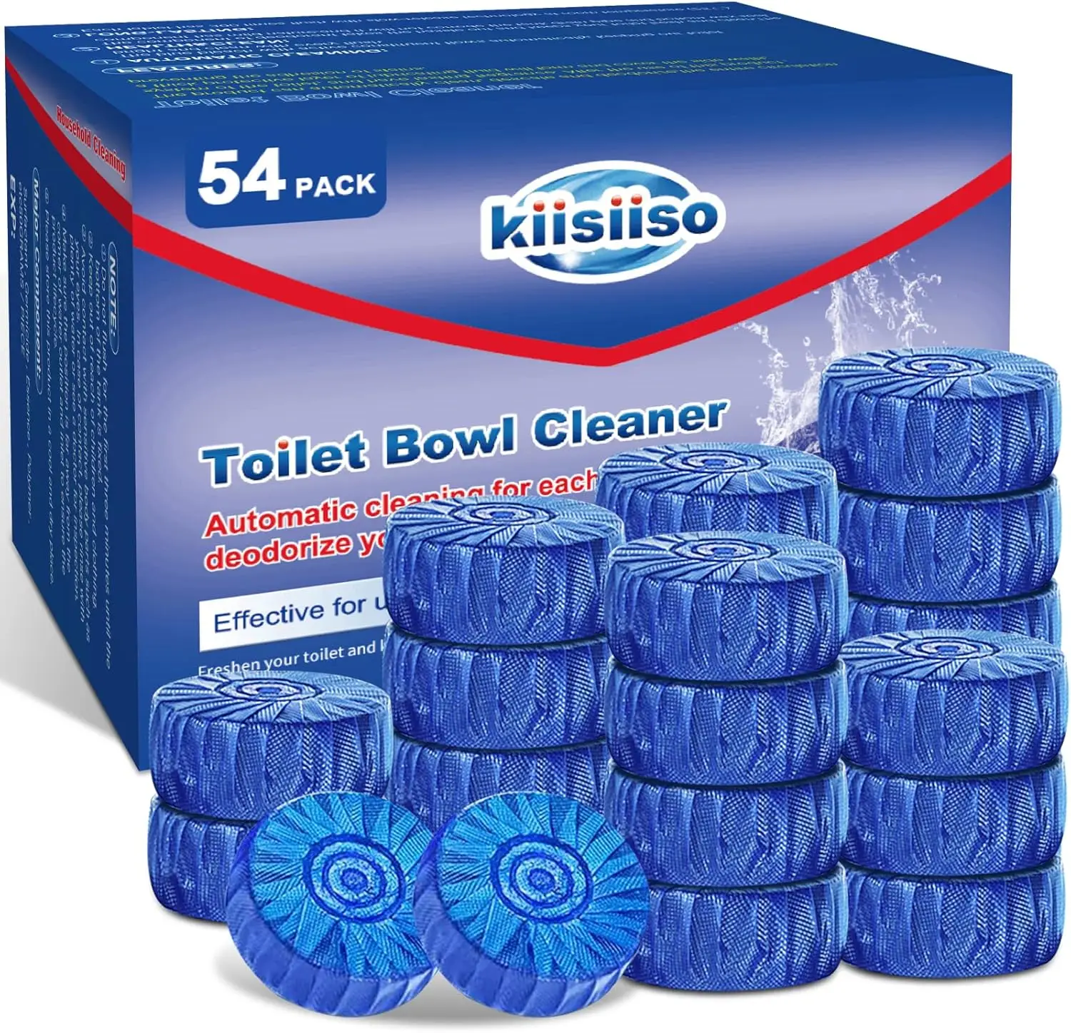 

Multipurpose Bathroom Cleaners, 54 Pack Commercial & Household Toilet Bowl Cleaners, Blue Toilet Bowl