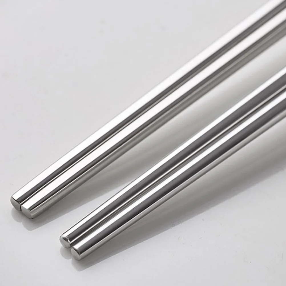 

5pcs Stainless Steel Chopsticks Square Reusable Metal Kitchen Utensils For Rice Vegetables Meat Silver Dishwasher Safe