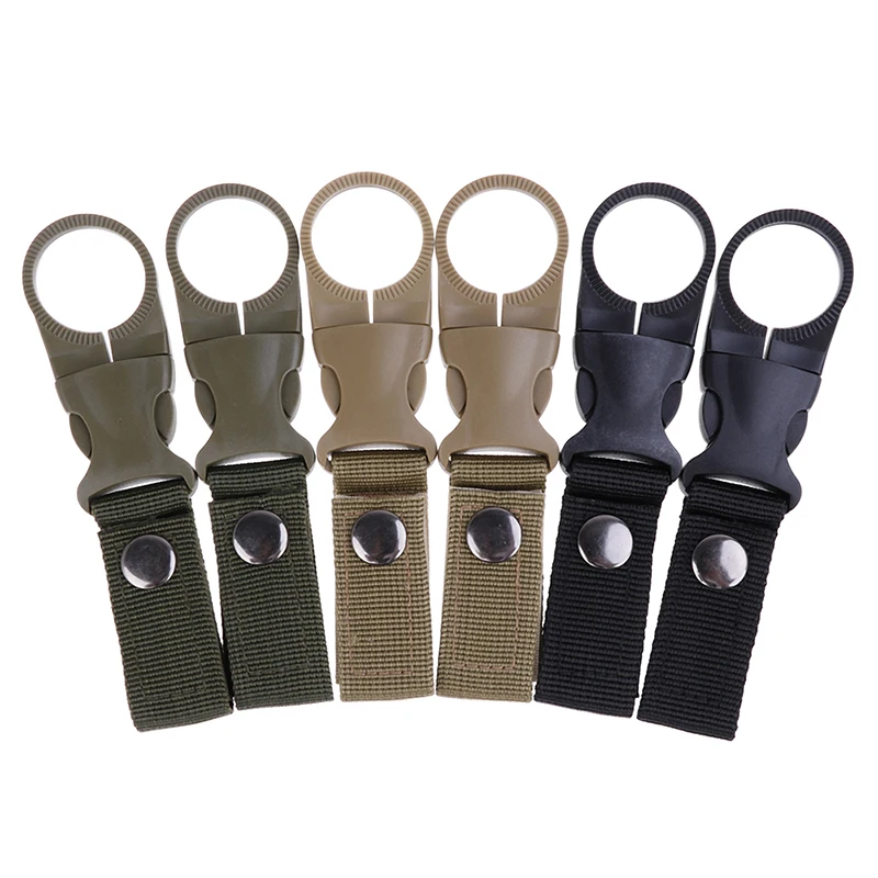 2 Stuks Water Fles Houder Clip Multifunctionele Water Fles Nylon Gesp Haak Klimmen Karabijnhaak Riem Rugzak Hanger Haken