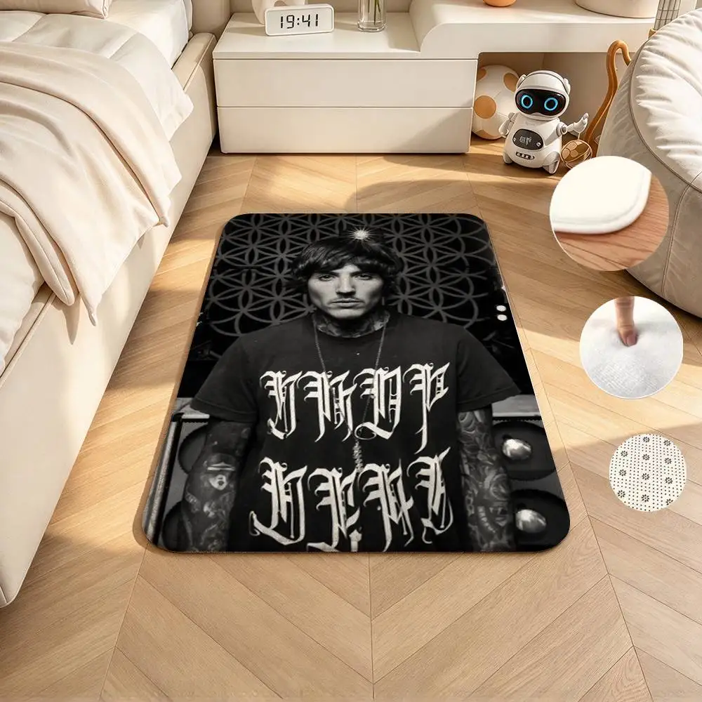 Master Syko Rapper O-Oli S-Sykes Short Plush Non-Slip Floor Mat, Easy to Clean, for Bathroom Door & Bedroom Door