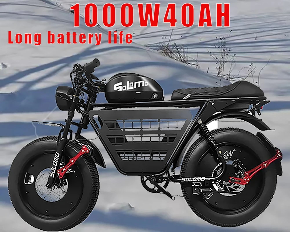ไฟฟ้าจักรยาน 1000W มอเตอร์ 40AH 100-200KM ขับรถระยะทาง 20*5.0 ยาง Off-road E-BIKE Snow Mountain ไฟฟ้าจักรยาน