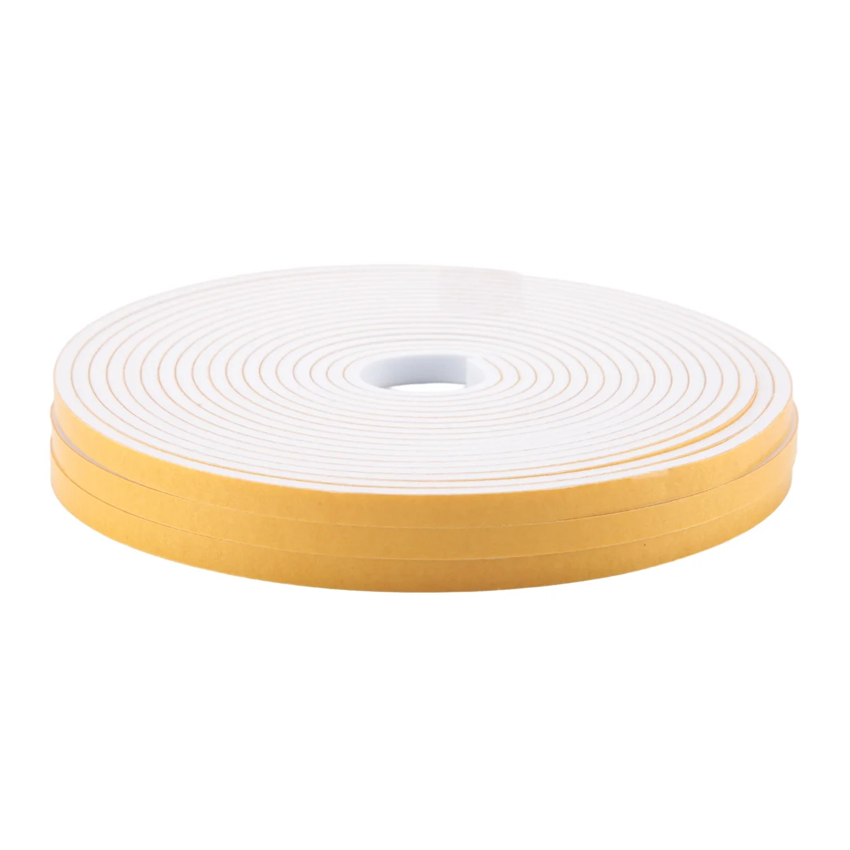 Self Adhesive Foam Tape Door Window Seal Door Draught Excluder Weatherstripping, 6mm Wide x 3mm Thick 3 Pcs Each White