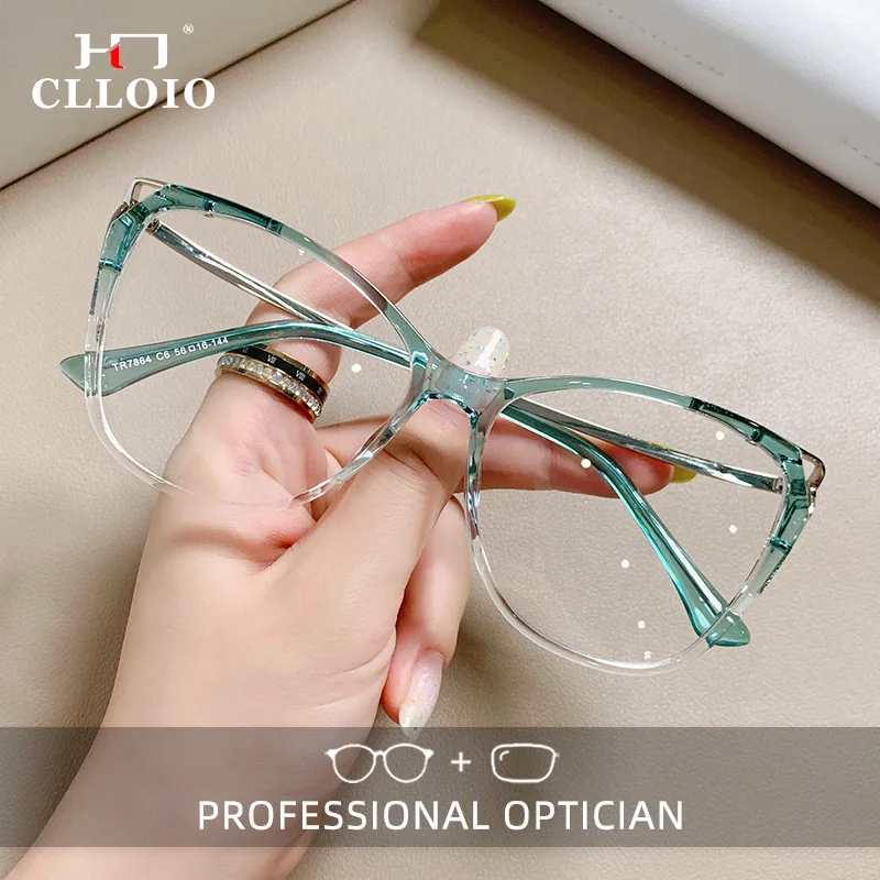 

CLLOIO Women's Butterfly Frame Prescription Glasses Anti Blue Light Protection Reading Optical Glasses Customized Myopia Glasses