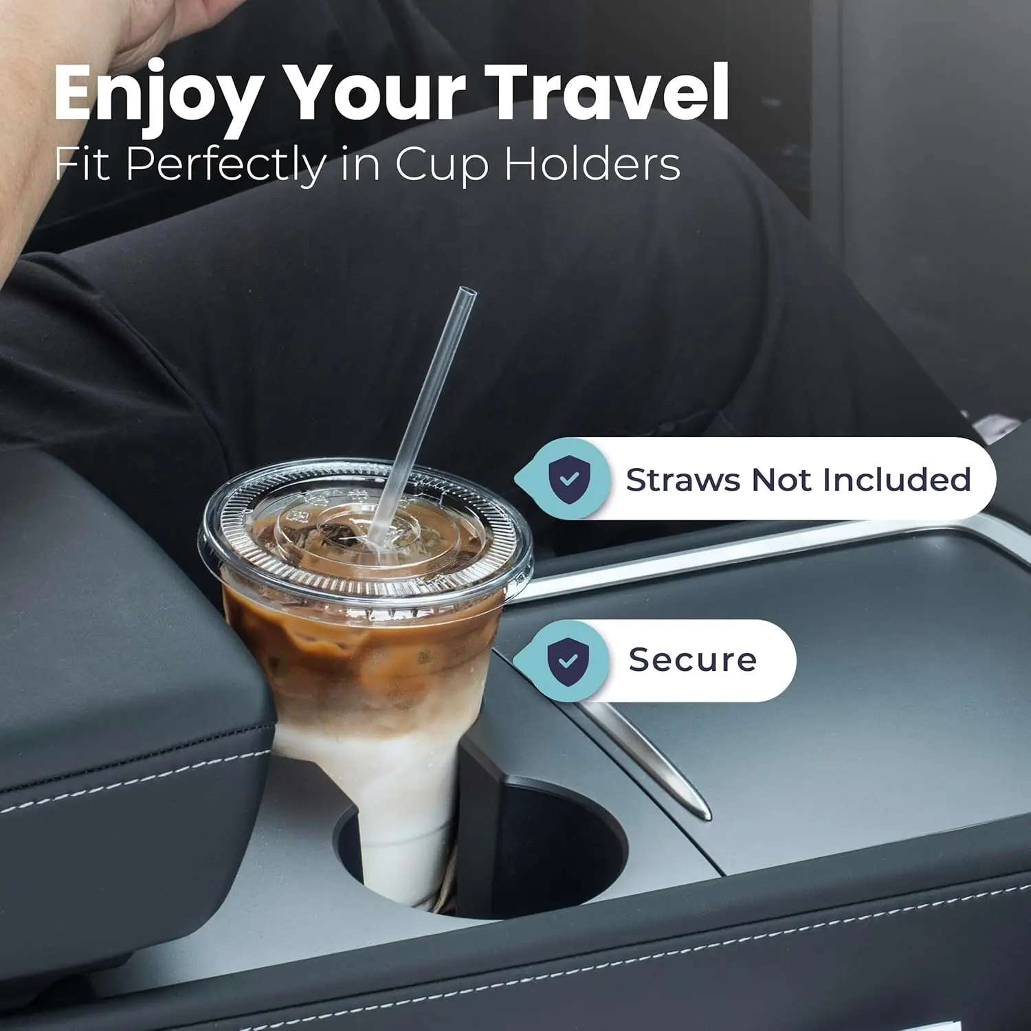 16 oz Clear Plastic Cups with Lids and Straws Disposable Plastic Coffee Cups with Lids for Iced Coffee Cold Beverages, Smoothie - view 4