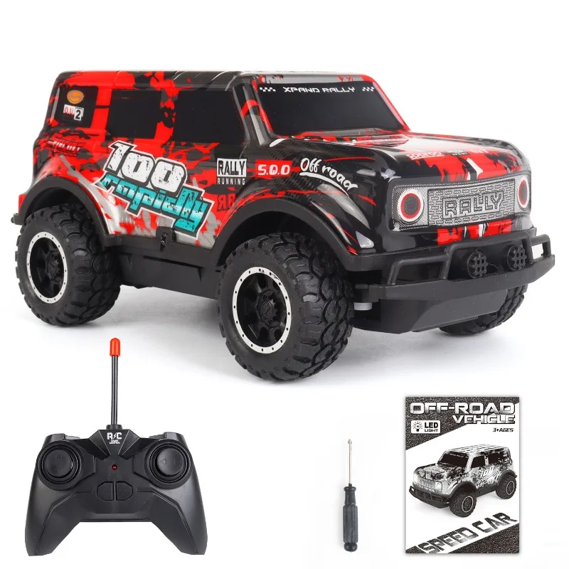 RC Speed Truck 1:24 Scale Rock Crawler with LED Light Remote Control 10KM/H 2WD Vehicle Wireless Off-road All-terrain Toys gift