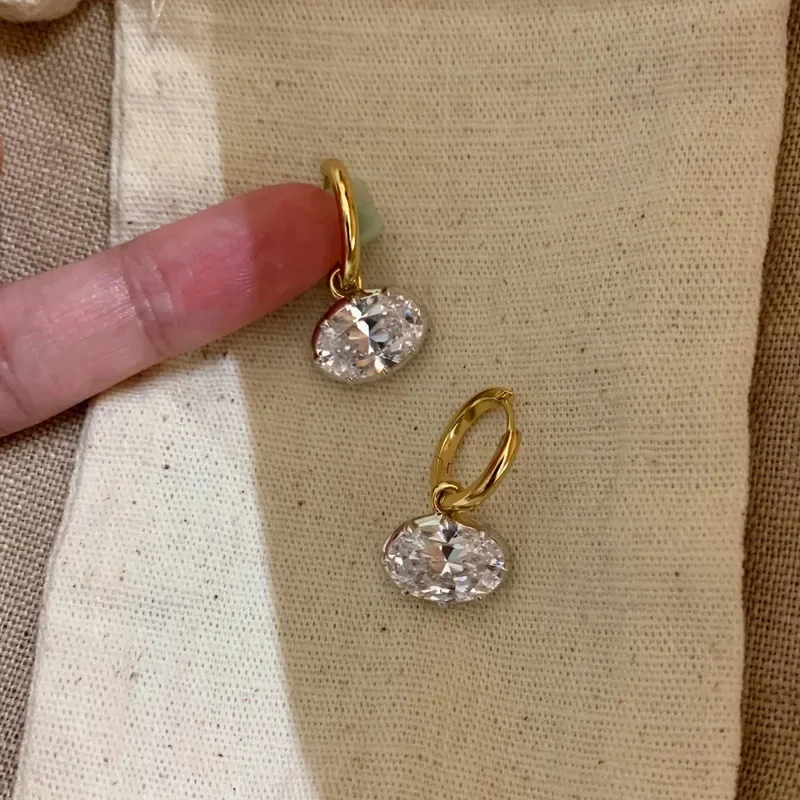 elegant simple earring Drape high-end fashion oval pendant earrings women suitable daily jewelry gifts