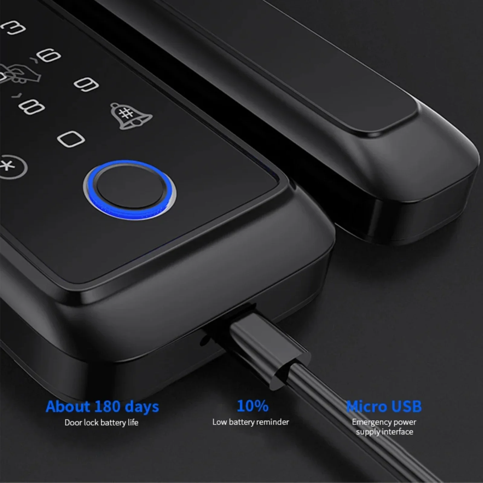 Access Control System Smart Lock with for Tuya App RFID Card Reader Fingerprint Cloud Memory Card Storage for Glass Door