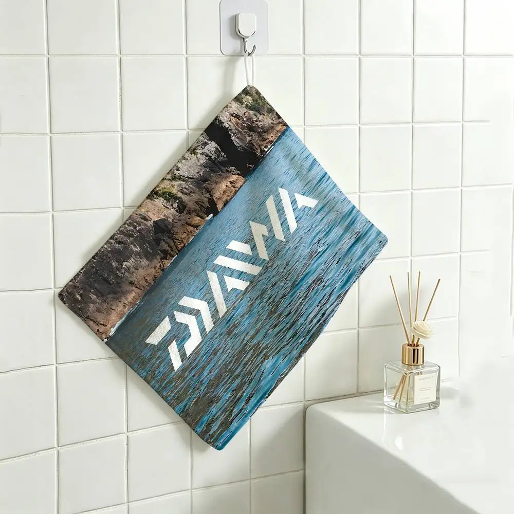D-DaiwaS Fishing Logo Handtuch aus Polyester-Baumwolle, zum Aufhängen, langlebig für den Einsatz im Haushalt, im Restaurant, in der Toilette – Detail 10
