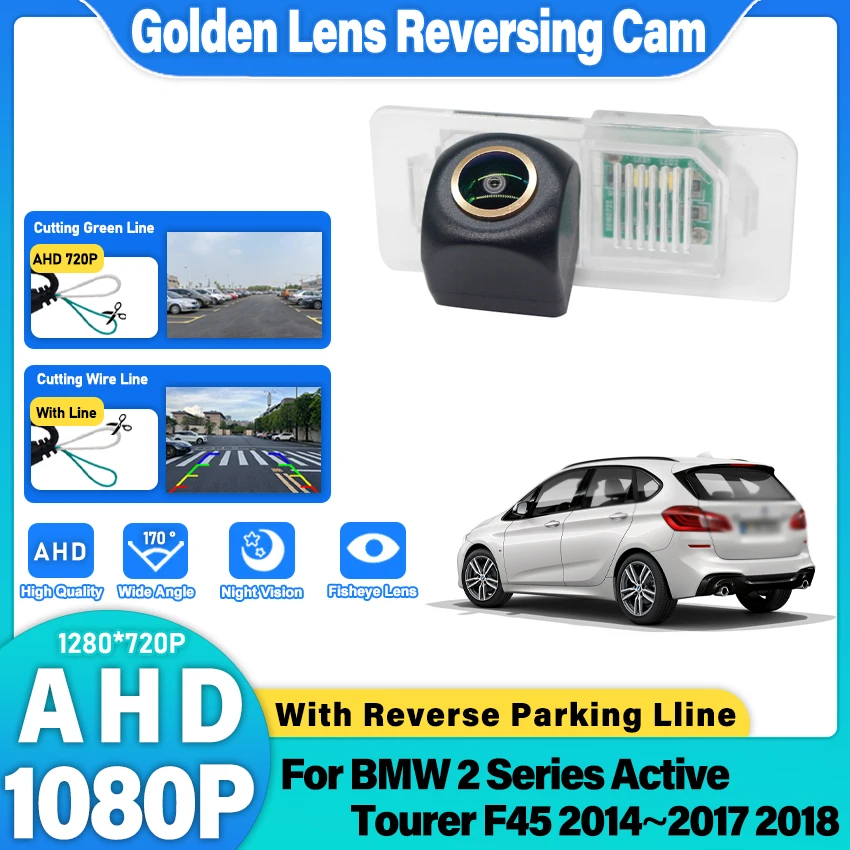 

Golden Lens AHD HD Night Vision Backup Rear View Camera For BMW 2 Series Active Tourer F45 2014~2018 CCD license plate Camera