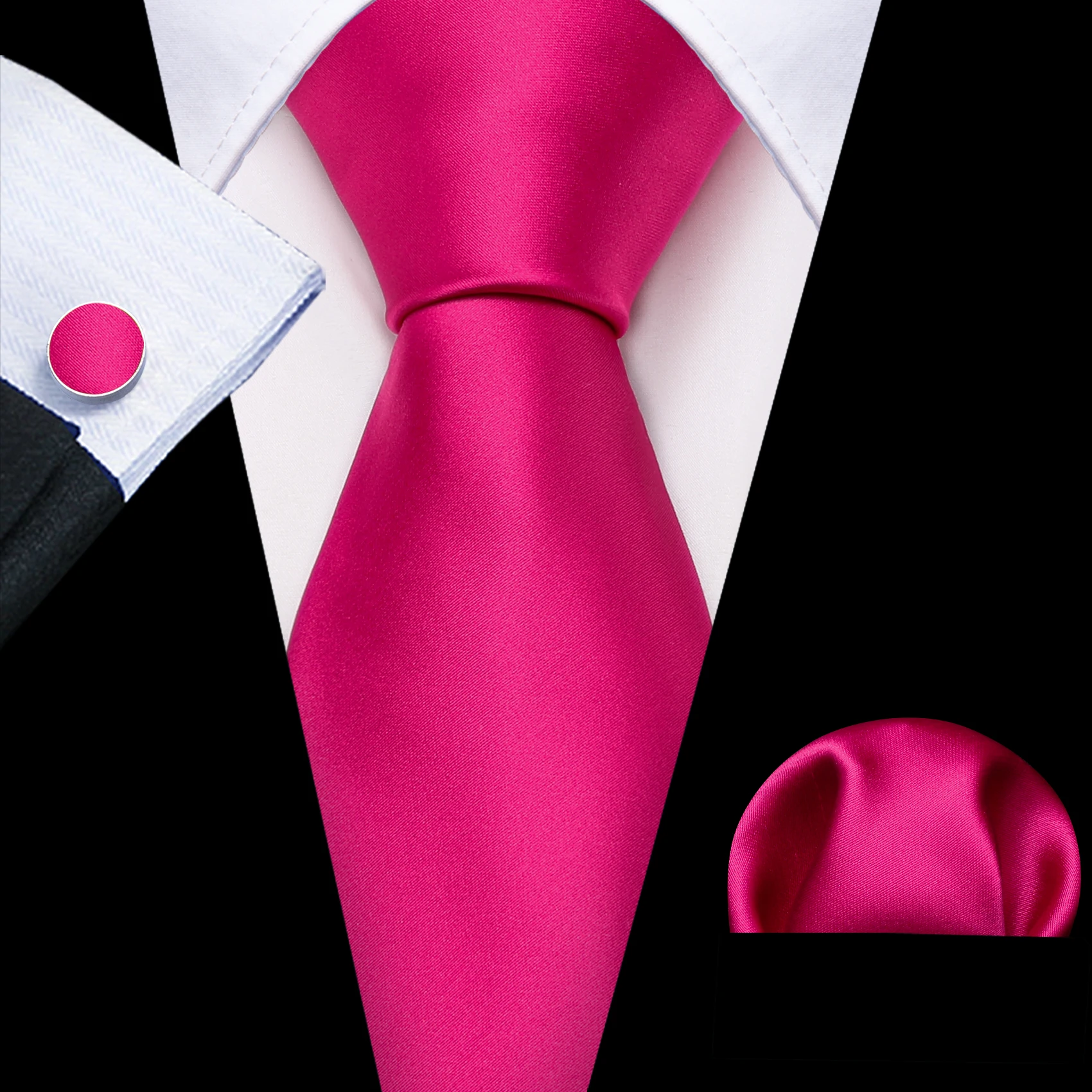 Pink Green Mix Styles Mens Tie Set 3PCS, Diamond Chevron Paisley Necktie Set For Daily