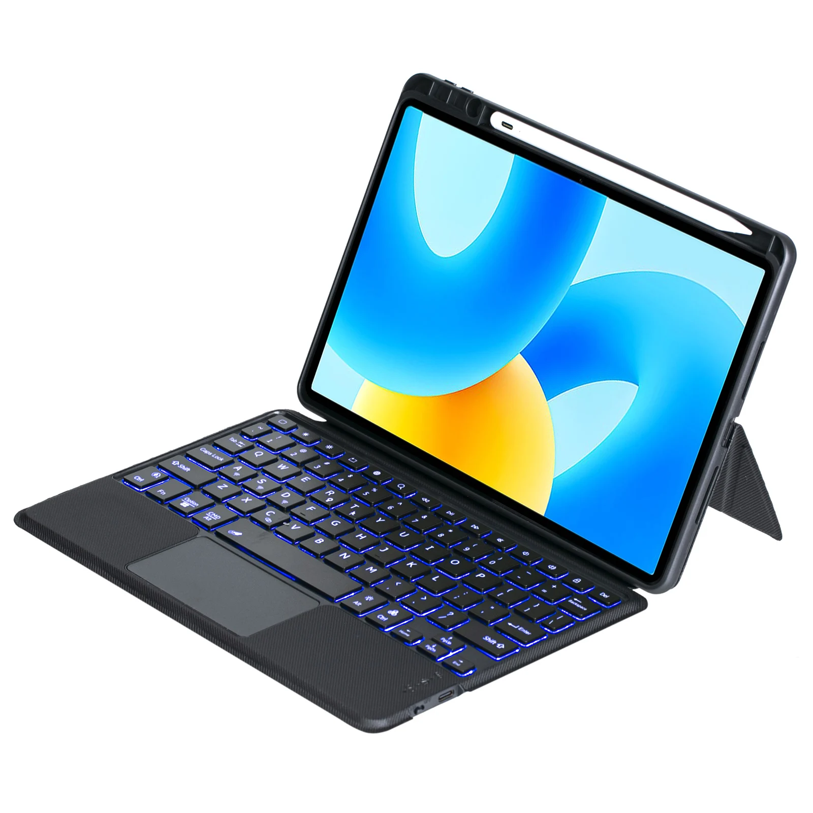 

TH17-AS For Huawei Qingyun C5 (2nd Gen) / Matepad Air 11.5 inch (2023) / MatePad 11.5 Leather Stand Cover + Backlit Touchpad Blu