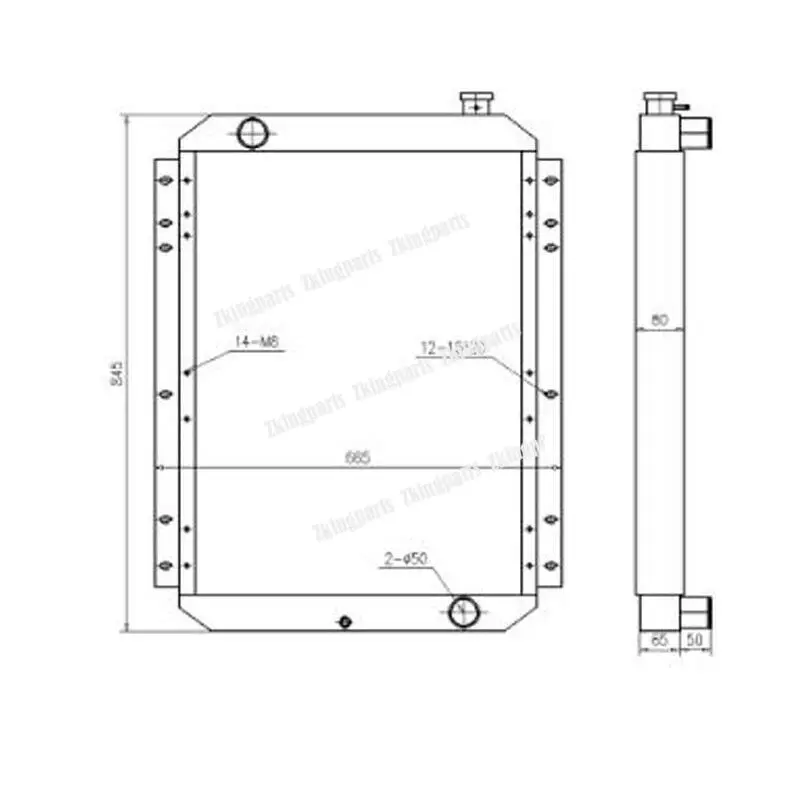 Buy Water Radiator 4274494 4285626 Fit for Hitachi Excavator EX100-2 EX120-2