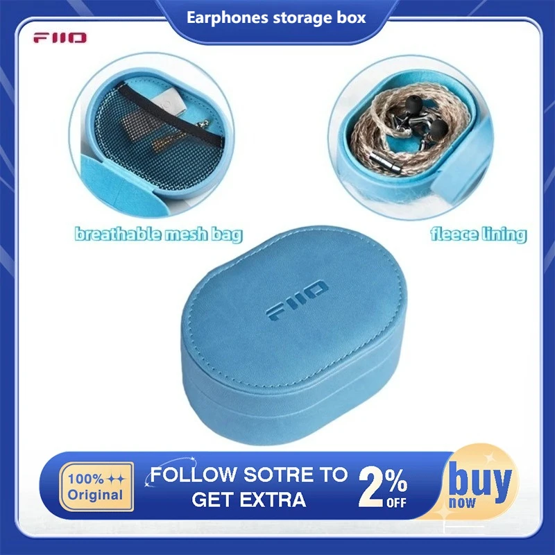 

Коробка для хранения наушников FiiO Nest Season, кабель для передачи данных, из искусственной кожи, водонепроницаемая и пыленепроницаемая, мини-портативная защитная коробка, подарок для геймера