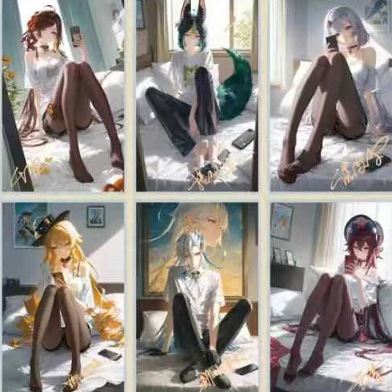 مجموعة ورق فني من Genshin Impact Teyvat مقاس 100 × 150 مم من الأكريليك المتوهج