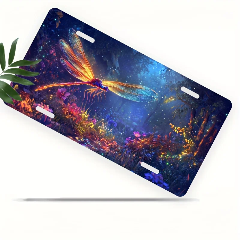 2D Flat - [Enable ] 2D Flat, 2D Plane - 1 2D Plane Poster Magic Glowing Snail License Plate Cover - Vivid Underwater Scene, Rust