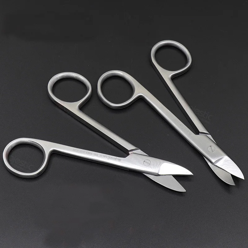 

Dental Tools Golden Crown Scissors Straight Elbow With Teeth Mechanic Wire Ligation Wire Preformed Crown Scissors Oral