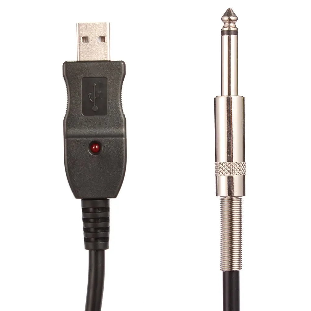 Y67A 3 เมตรกีตาร์ PC USB สายเคเบิลอะแดปเตอร์แปลงอินเทอร์เฟซการเชื่อมต่อ 6.5 มม