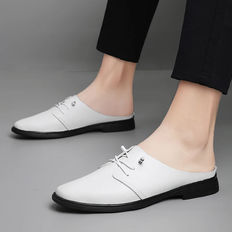 شباشب جلدية للرجال مقاس 37-47، رياضية، كاجوال، شاطئ، أحذية خارجية، بدون كعب، للقيادة، الحفلات، إلخ.