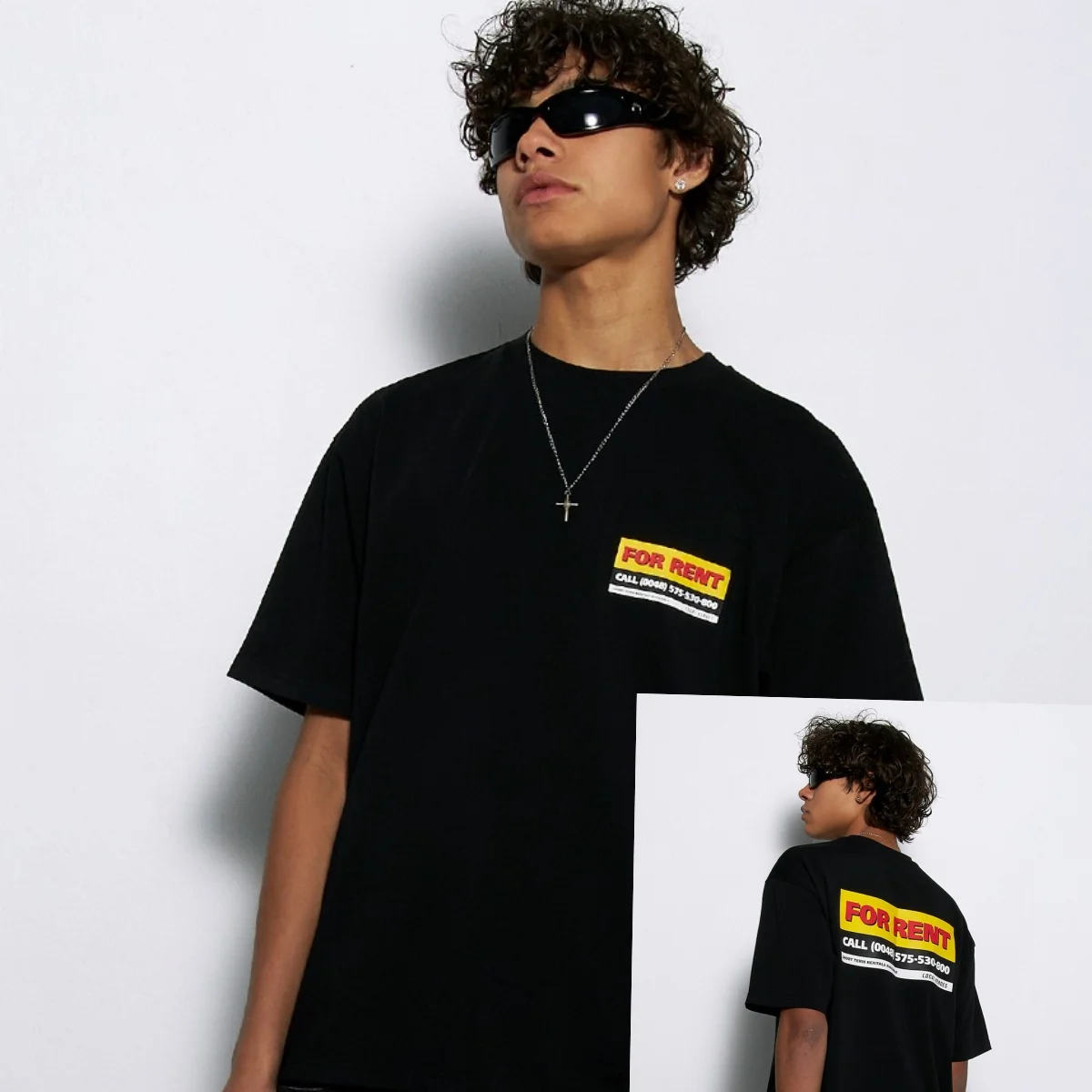 

T-SHIRT FOR RENT Cotton High-end Short-sleeved Summer New Print for Couples Loose and Versatile Fashionable Luxury Brand