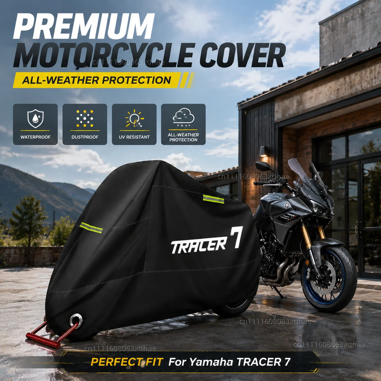 

Motorcycle Full Cover Waterproof Rain Dustproof All Season 190T Oxford Cloth For For Yamaha TRACER 7 /GT 2021 2022 2023 2024