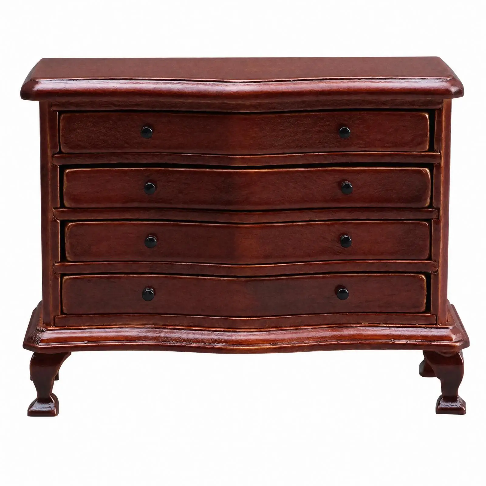 1 12 Scale Miniature Dollhouse Cabinet European Style Solid Birch Wood Dresser for Diorama Projects